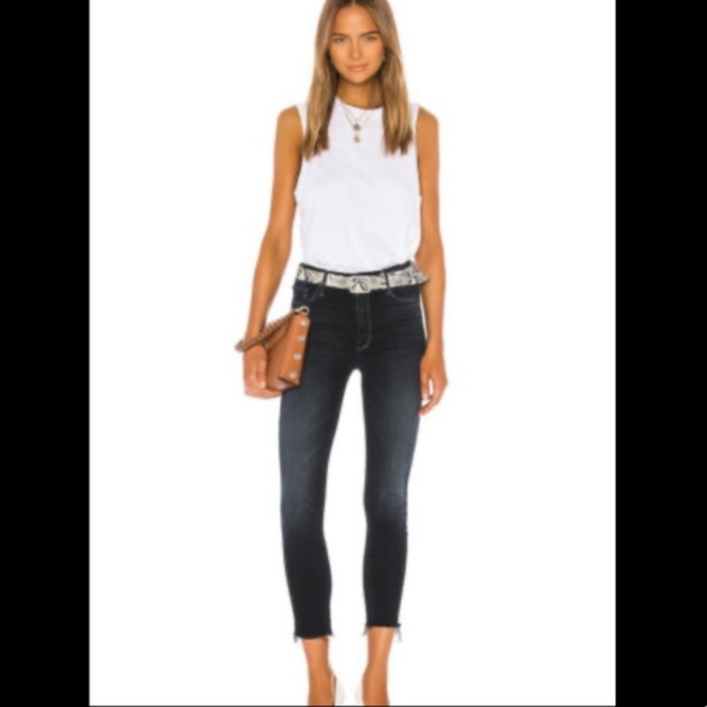 Mother Jeans High Waisted Looker Ankle Fray